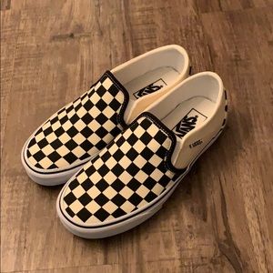 Never worn black and off white checkered vans